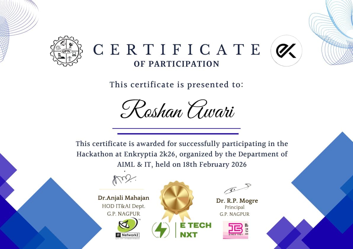 Hackathon Participant - Enkryptia 2k26