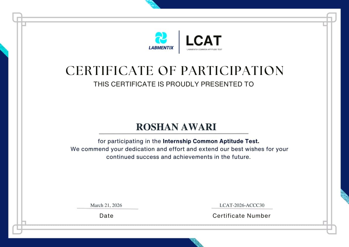 Participant - Internship Common Aptitude Test (LCAT)